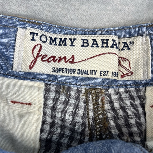 Tommy Bahama Jeans Earth Tone Plaid Cargo Shorts Men's Size 34 Preppy Casual - Picture 2 of 9